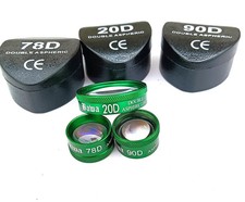 20D 90D & 78D Non Contact Double Aspheric Slit Lamp Lens Set Of 3 Optometry Deal