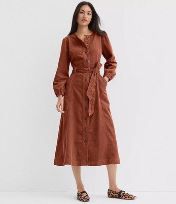 NWT Loft Corduroy Seamed Belted Midi Pocket Dress Size 14 In Romantic Rouge | eBay NWT Loft Corduroy Seamed Belted Midi Pocket Dress Size 14 In Romantic Rouge | eBay