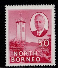 NORTH BORNEO GVI SG366a, 50c rose-carmine, LH MINT. Cat &pound;17. JESSELTON