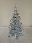 Vintage 6” Tall Clear Art Glass Christmas Tree Holiday Decor — photo 1