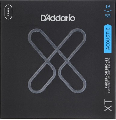 D'Addario XTAPB1253 XT Phosphor Bronze Coated Acoustic Guitar Strings -