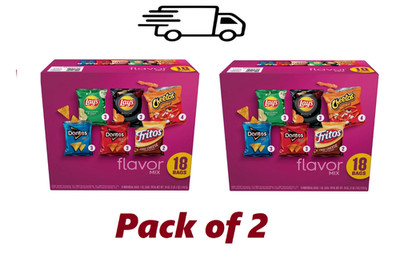 (PACK OF 2) Frito Lay Flavor Mix Chips Variety Pack, 1 oz, 18 Count
