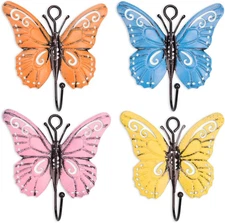 4Pcs Cute Butterfly Coat Hooks Creative Decorative Butterfly Wall Hooks Perfect