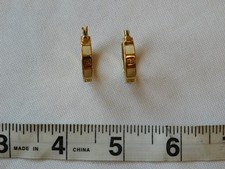 Unbranded Small Hoop Earrings Gold Tone Enamel Pierced Earrings Pre-owned