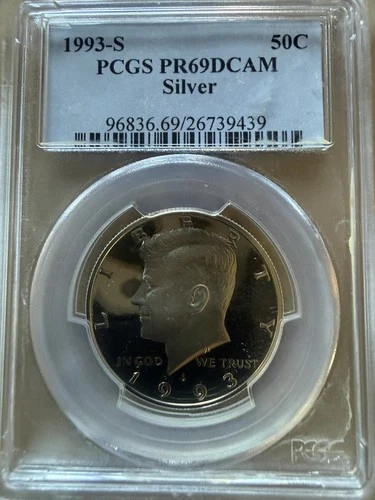 PR69 DCAM 1993-S Silver Kennedy Half Dollar PCGS Blue Lbl