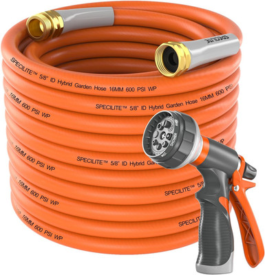 SPECILITE Garden Hose 50 Ft X 5/8 in Heavy Duty, Flexible and Lightweight Water