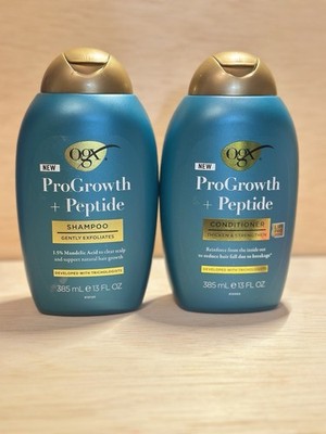 1-OGX ProGrowth + Peptide Shampoo & 1-Conditioner, Gentle Exfoliates 13oz Ea
