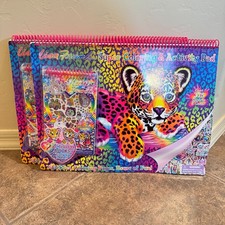 Set of 2 Lisa Frank Super Coloring  Activity Pad Book Stickers Glam 21x17" READ
