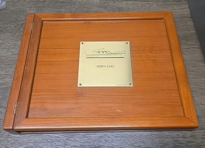Vintage Weems & Plath Boater s or Ship s Log Book Teak Wood Cover Unused Blank 