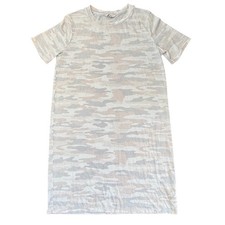 Lucky Brand Camo T Shirt Dress Women Small Neutral Short Sleeve Casual Soft
