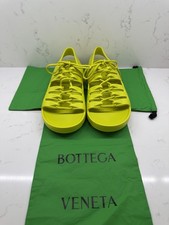 Bottega Veneta Men's Yellow Rubber Lace-Up Sneakers Round Toe US 10