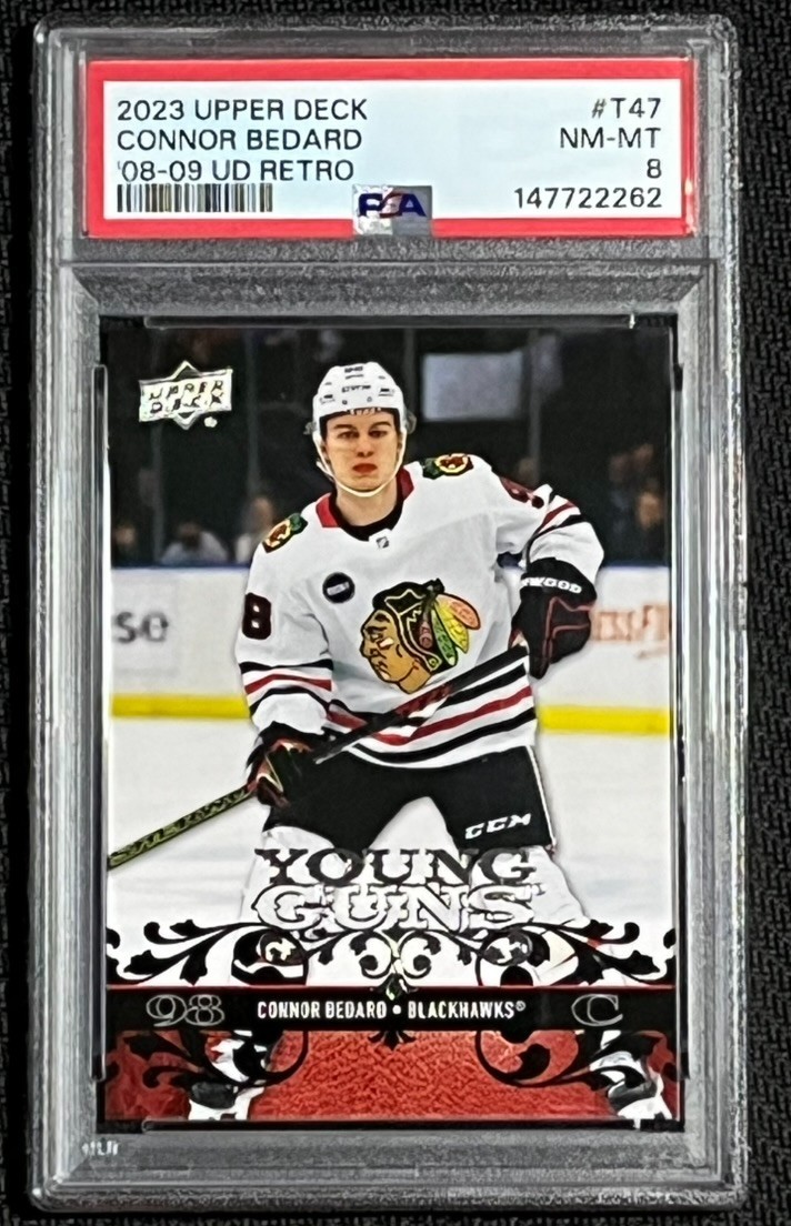 Connor Bedard Young Guns Rookie Card PSA 8 Upper Deck Chicago Blackhawks