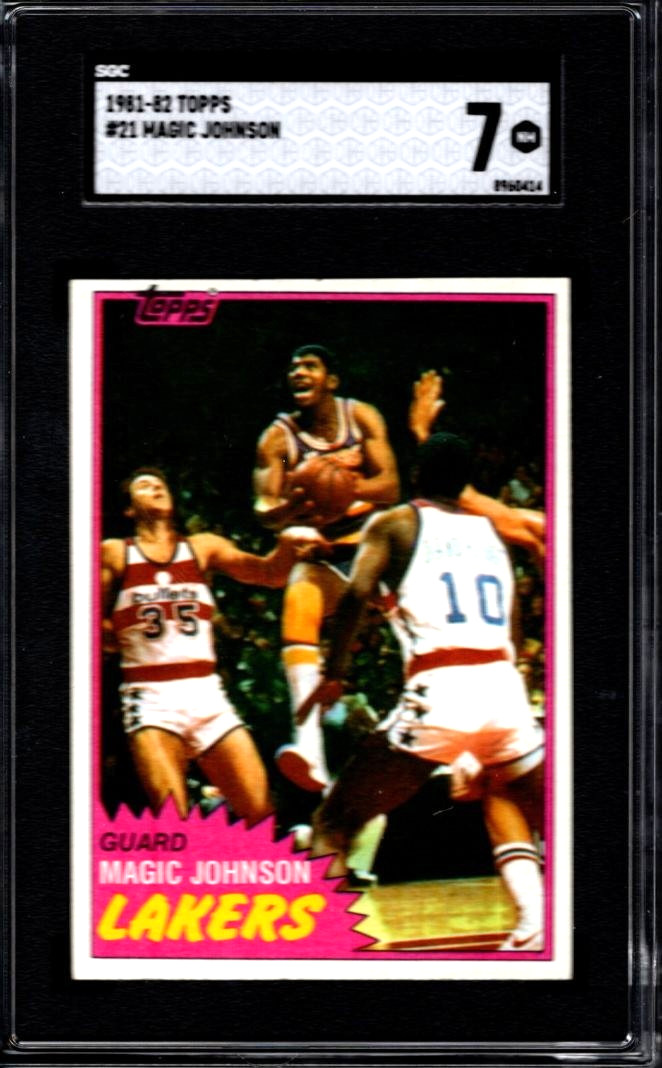 SGC 7 - 1981-82 Topps # 21 Magic Johnson Los Angeles Lakers HOF
