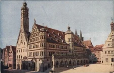 CPA AK Rothenburg Die Zwein Rathauser am Marktplatz GERMANY (1076421)