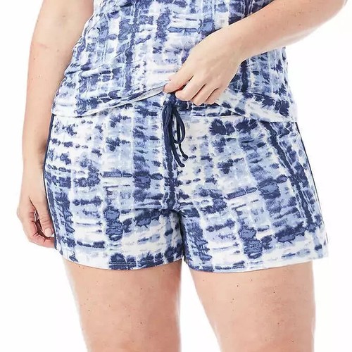 Sz 3X LUCKY BRAND Ladies 4 Piece Pajama Set BLUE Plus Size XXXL Tie Dye SHIP2DAY - 第 10/10 張圖片