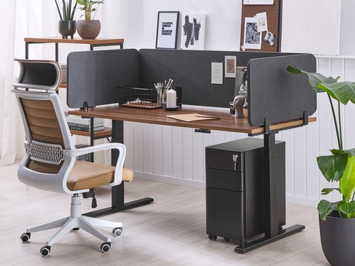 Schreibtisch Trennwand Akustik Polster dunkelgrau 72 x 40 cm Schallschutz Wally - Bild 4 von 12