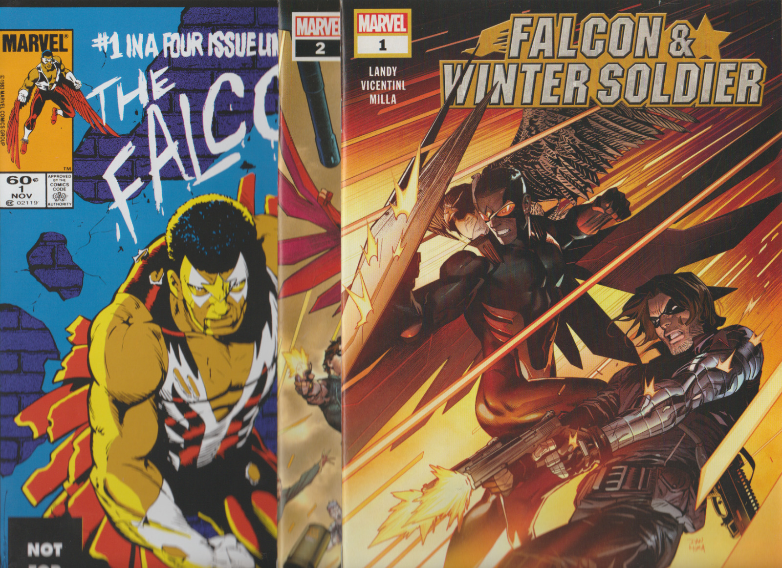 Falcon And The Winter Soldier #1 & 2 (2020) 1ST APP NATURAL + FALCON 1 TOYBIZ