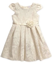 SWEET HEART ROSE Toddler Girls' 3 Ivory  Gold Special Occasion Dress NWT 74