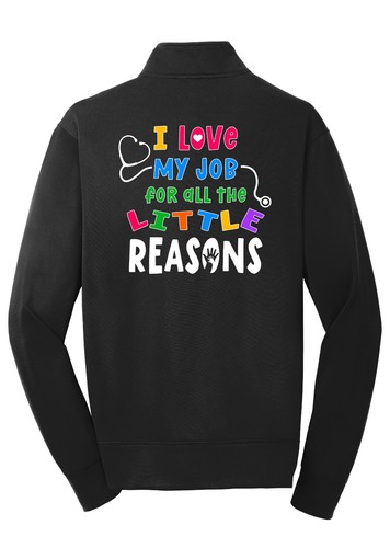 Personalized Pediatric Nurse I Love My Job Zip Up Fleece Jacket - Picture 12 of 23