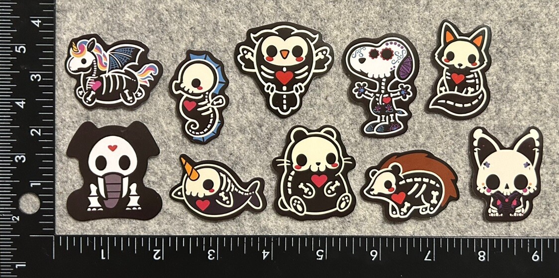 Lot of 10 Assorted Creepy Cute Skelanimals Skull Skeleton Animal ...