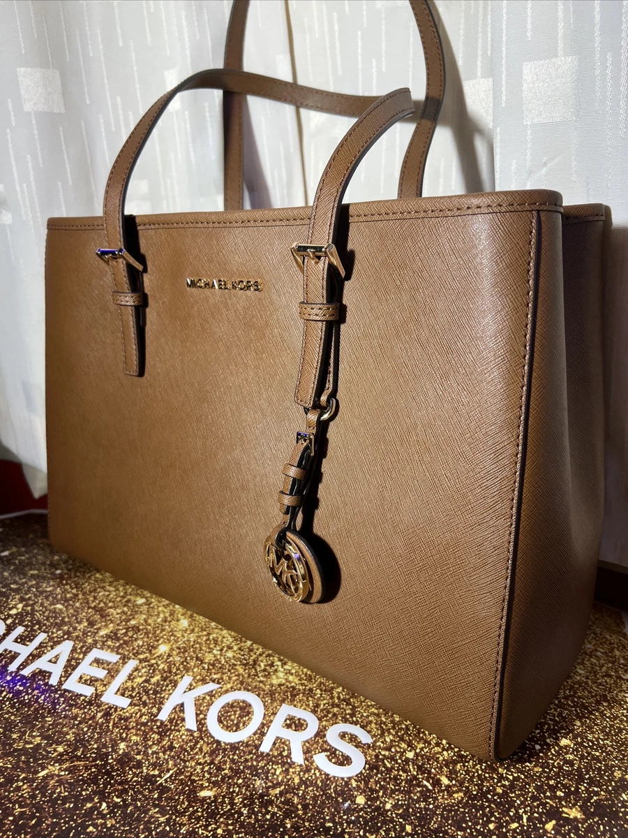 NWT Michael Kors Junie Studio LG Butternut Leather Tote Purse Triple Compartment