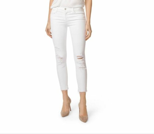 J BRAND Low Rise Crop Demented White 