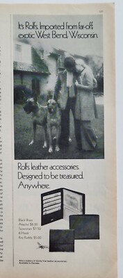 1971 Rolfs leather key kaddy billfold accessories Great Dane dogs photo ad