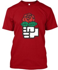Socialist Red Rose T-Shirt Made in the USA Size S to 5XL