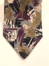 Tie Strathmore By Anderson Little All Silk Black Gray Purple Gold 56 /3.75
