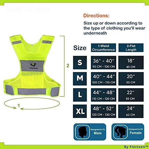 Reflective Running Vest - 360° High Visibility Safety Vest with Large Yellow - Image 4 of 4