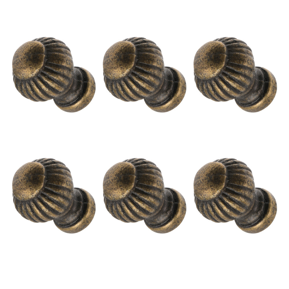 6 PCS Antique Cabinet Knobs Vintage Brass Pulls Handle Single Hole