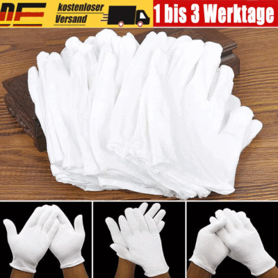 10-50Paar Weiße weiche Arbeits Baumwollhandschuhe Servier Handschuhe Münzschmuck