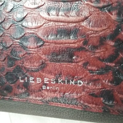 【K】 2-2 Liebeskind Berlin Piper Trifold Leather Faux Python Snake Wallet