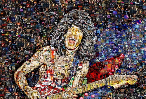 Art Collage Poster Gift Print VAN HALEN Made Out Of Music Albums - Picture 1 of 7