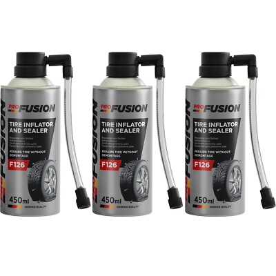 ProFusion Reifenpannenspray   Notfall-Reparatur für schlauchlose Reifen 3x 450ml