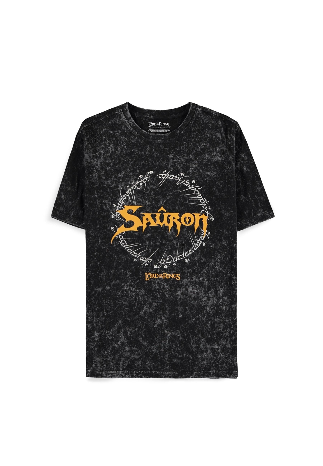 Властелин колец - Кислотная стирка, мужская футболка с короткими рукавами серого цвета