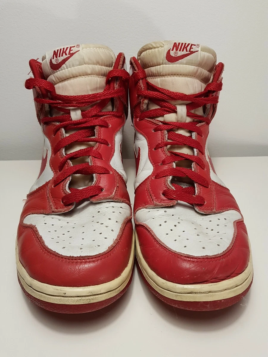 1999 Nike Dunk High LE White Varsity Red 630335 161 Size US11/EU45/UK10 used