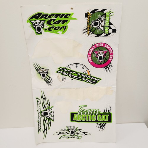 8 Team Arctic Cat Neon Green Pink Black Snowmobile Racing Sticker Decal ...
