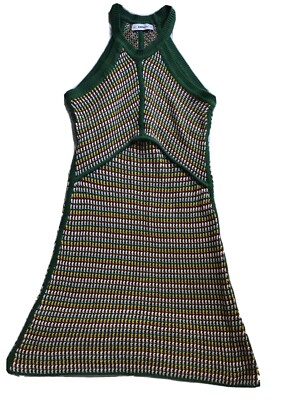 ZARA Knit Crochet Green Multicolor Striped Knit Dress Size L Sustainable Preppy | eBay ZARA Knit Crochet Green Multicolor Striped Knit Dress Size L Sustainable Preppy | eBay