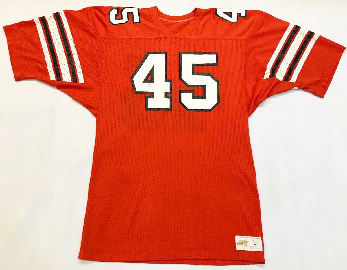 Vintage Russell Athletic #45 Football Mesh Jersey L Orange USA