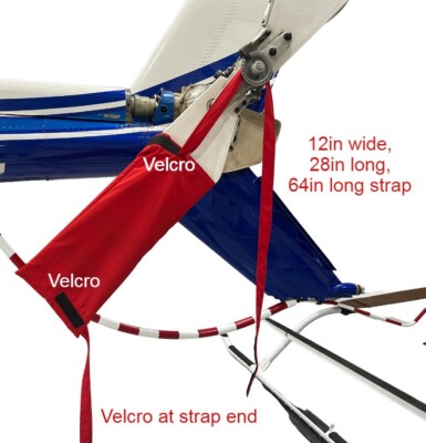 Aircraft COVER Tie-Downs for Tail Rotor Blade Bell206 or Bell 430 RED COTTON