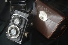 Rollei Rolleiflex 4x4 Baby Nero Tessar 80 f 2.8 Tlr Film with case