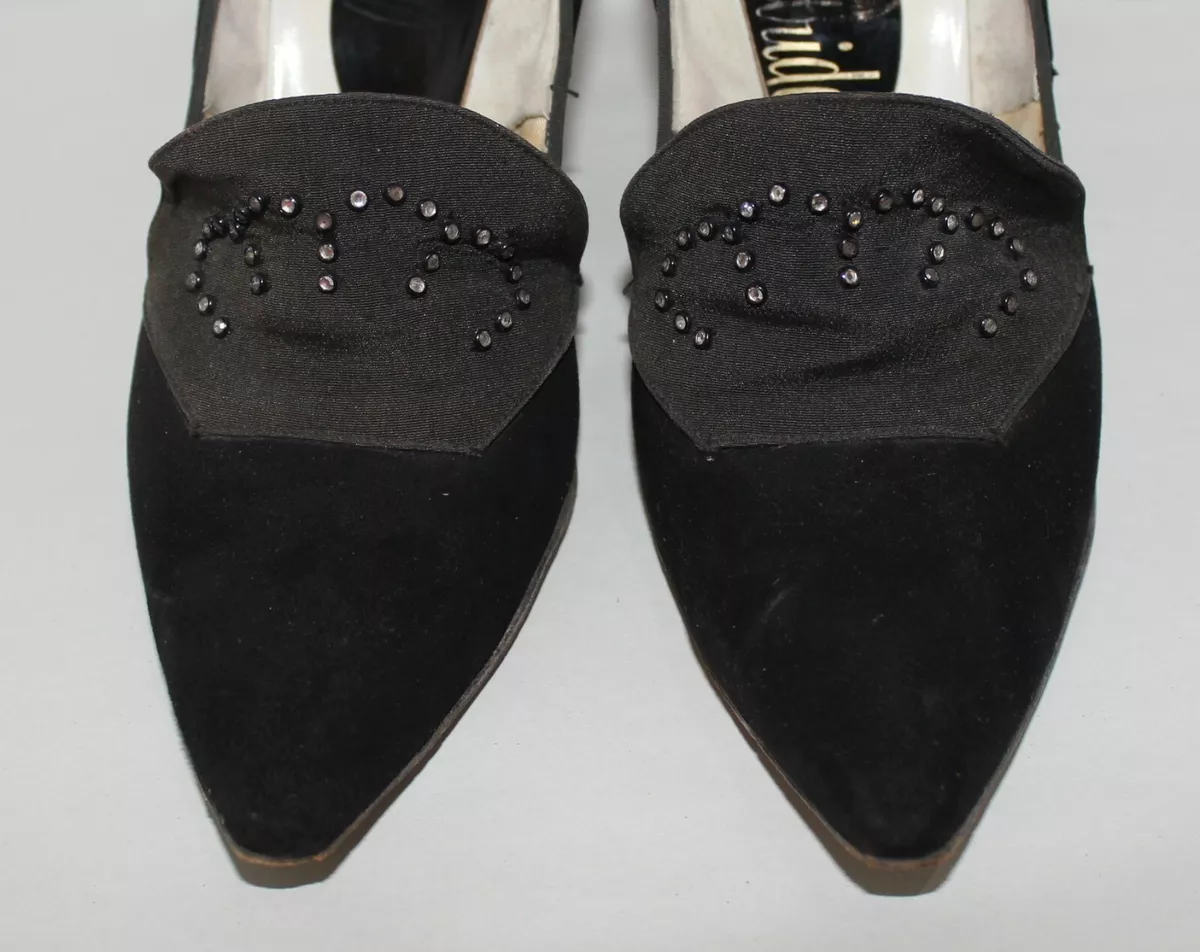VTG 50 S LIFE STRIDE POINTY STILETTO HEEL PINUP Shoes RHINESTONE