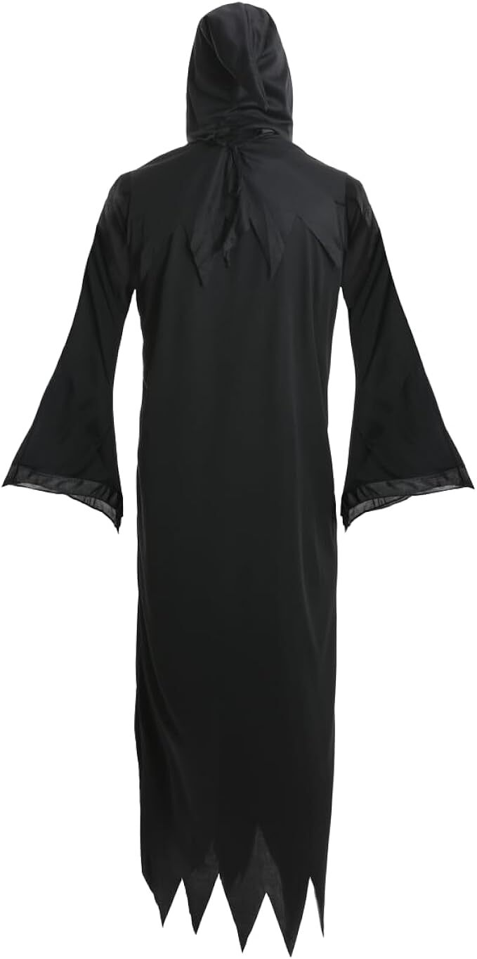 MENS HALLOWEEN COSTUME ROBE SCREAMER MASK AND BLOODY KNIFE HORROR FANCY