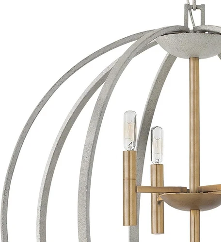 Hinkley Euclid 3468CG Transitional Eight Light Foyer Pendant, Cement Gray - Picture 3 of 8