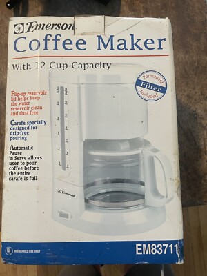 EMERSON 12 CUP COFFEE MAKER MODEL EM83711 New In Box New Old Stock