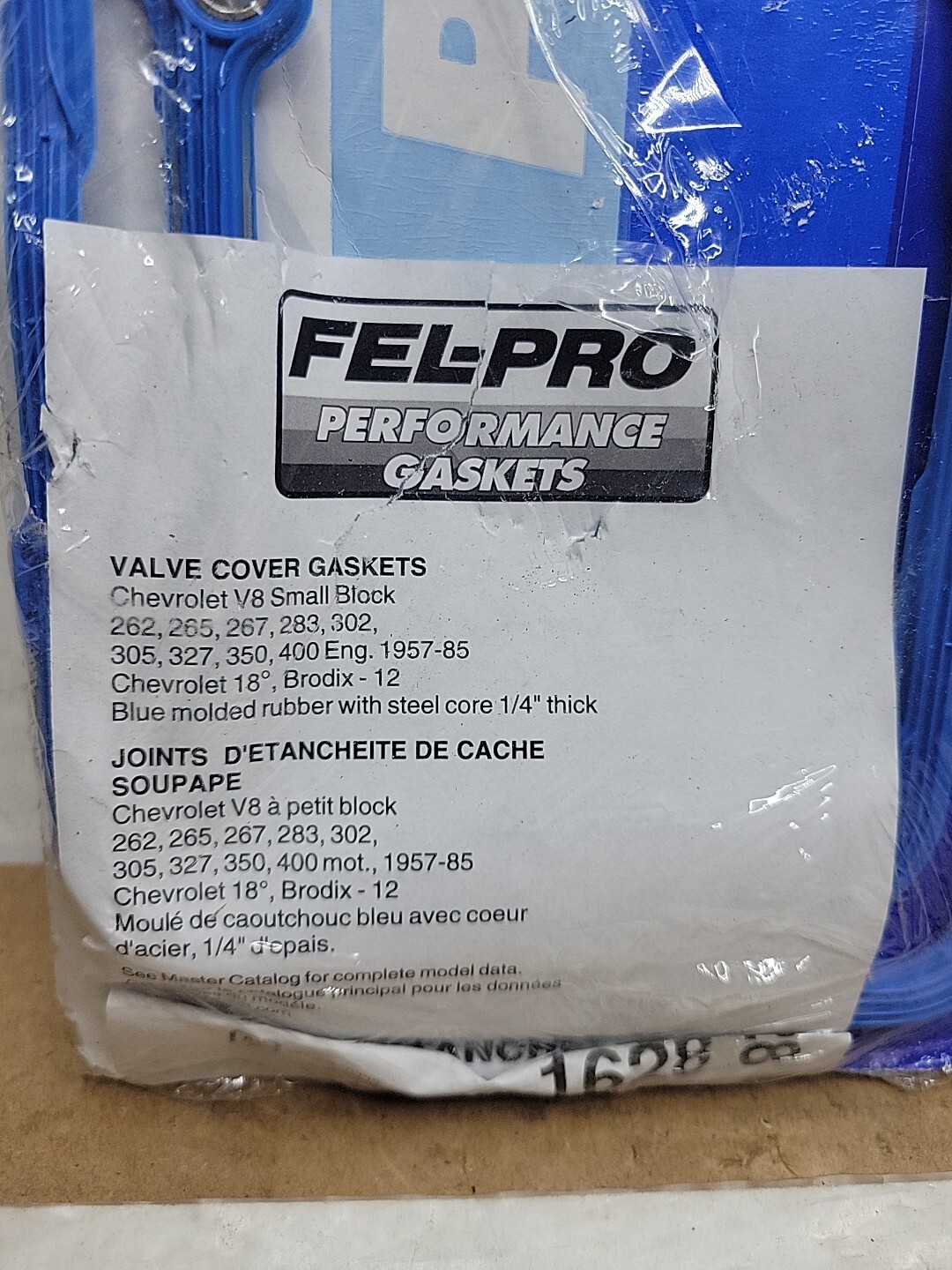 FelPro 1628 Small Block Chevy Molded Blue Silicone Valve Cover Gasket