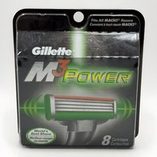 gillette m3 power 8 total cartridges scuffed packaging