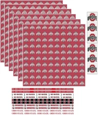 Ohio State University Buckeyes Scrapbook Kit: Red paper & stickers NCAA