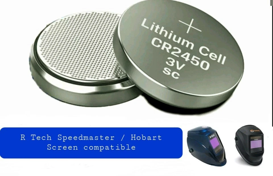 CELL 2 x Batteries/Battery for Various R-Tech Speedmaster XL Hobart Welding Helmets